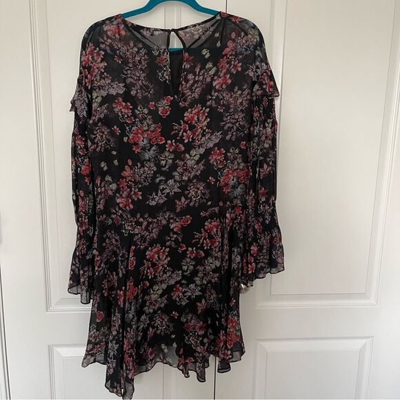 IRO Averen Black Ruffle Chiffon Dress Size 36 - Picture 11 of 15